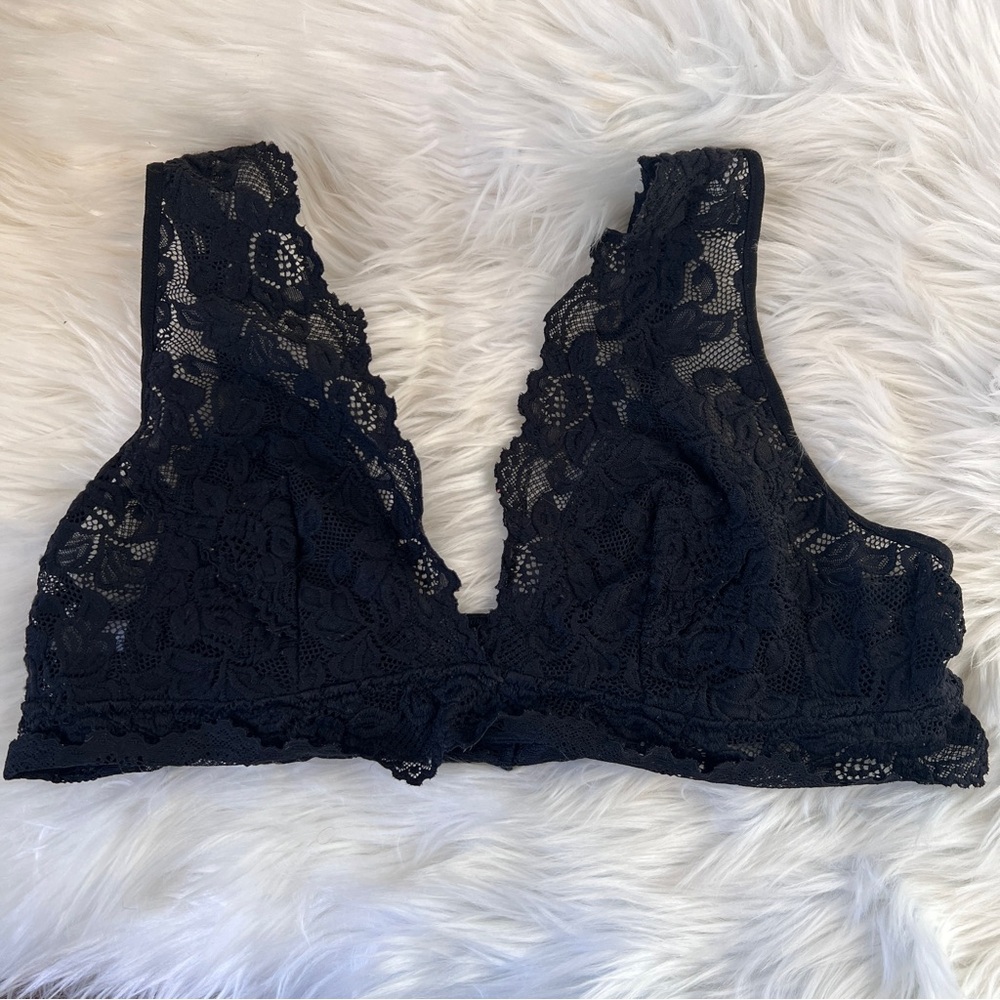 Undie Couture Bralette Bra by Lauren Copeland Black Lace Womens Size XL